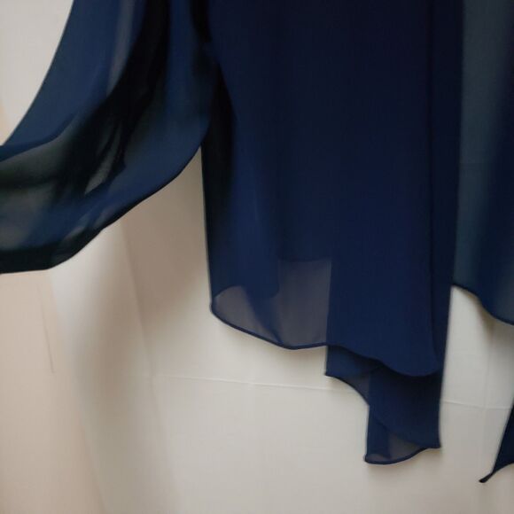 VTG Women's S.L.Fashions Two Piece Navy Flowy Maxi Formal Dress Set Sz 18W, NWOT - Picture 15 of 15